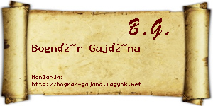 Bognár Gajána névjegykártya